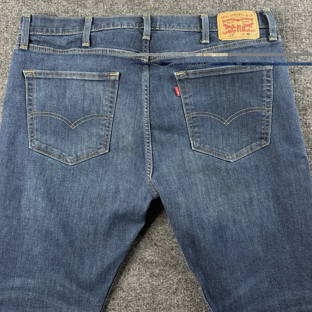 Levis 512 Jeans Men 40x30 Tapered Stretch Blue Denim Classic Red Tab EUC